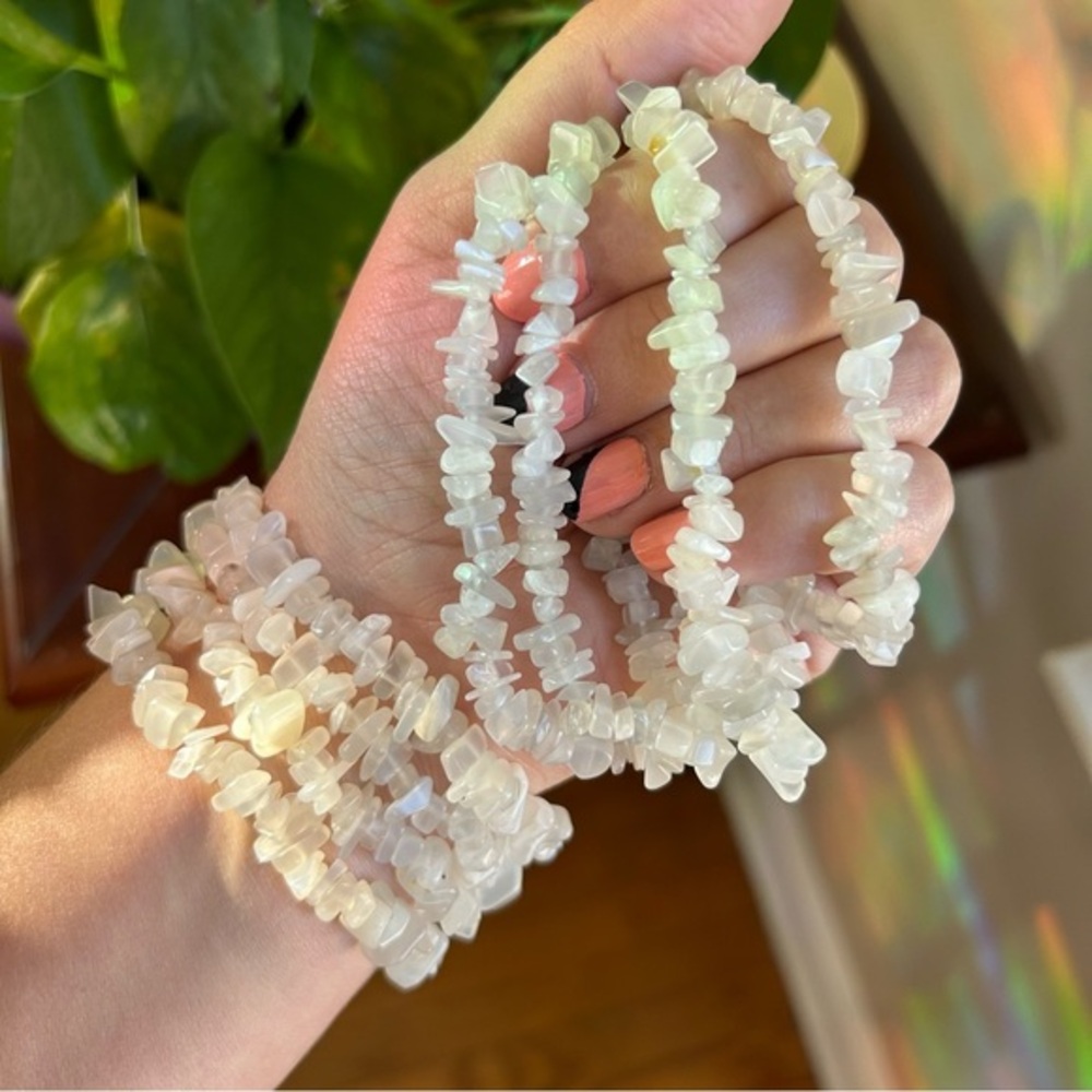 Moonstone chip elastic bracelet - listing price is PER bracelet